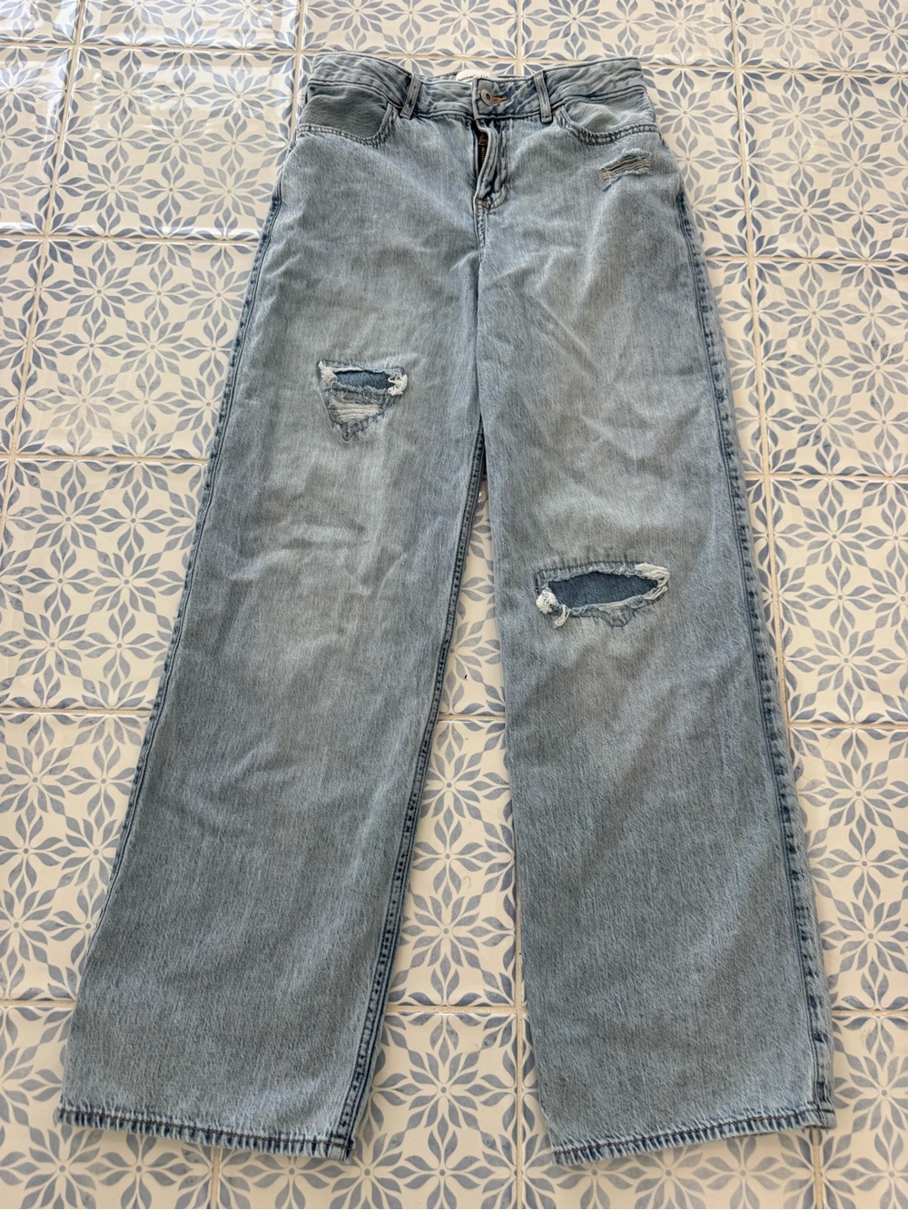 abercrombie kids high rise ultra wide leg jeans long 2 pairs - Picture 3 of 12
